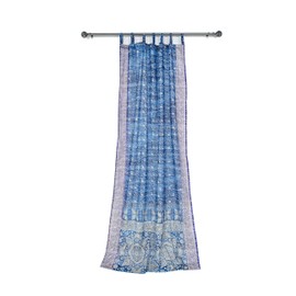 Light-Filtering Sari Colorful Curtains – Boho Curtains, Bed Canopy Panel, Tapestry or Window Treatment Brilliant Chakra Collection + Tote bag (96'l x 42"W Set of 2, Indigo Purple)