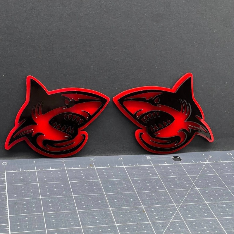 Emblem Badge 2PCS Shark Emblem Badges – 3D Aggressive Racing