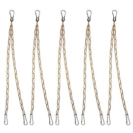 Louney 5-Pack Hanging Plant Chains with Hooks, 20 Inch, DIY for Planters, Flower Pots, Bird Feeders, Lanterns, Lamps (Gold), HC001