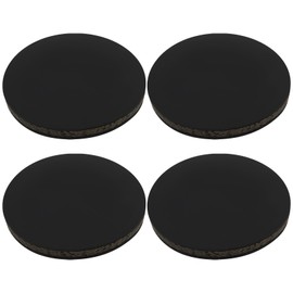 Create idea 4PCS 100mmx10mm Rubber Stamping Block Anti-Slip Shock Absorption Rubber Pads Round Rubber Block for Home Office Workshop, Black