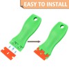 Unlorspy Plastic Razor Blades Scraper Tool, 2Pcs Green Scraper Tool