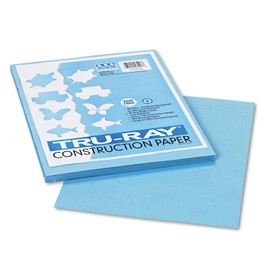 Pacon 103016 Tru-Ray Construction Paper, 76 lbs., 9 x 12, Sky Blue, 50 Sheets/Pack