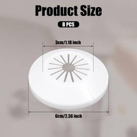 8pcs Pipe Cover Decoration, Plastic Escutcheon Water Pipe Drain Line Cover Plumbing Cover Plates Radiator Pipe Cover Flange Pipe Cover for Bathroom Kitchen Toilet