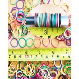 Much Rubber bands,Hair Ties,Multipurpose Elastic Bands for Hairdos,Ponytail Holders,Braids,Soft and springy,Small Size 5/8''(Assorted Colors, 600 Count) (Multcolor)
