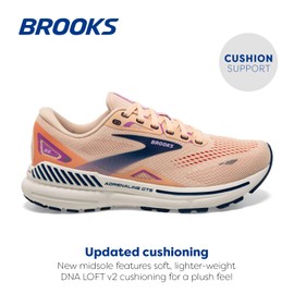 Brooks Women’s Adrenaline GTS 23 Supportive Running Shoe - Apricot/Estate Blue/Orchid - 10 Medium