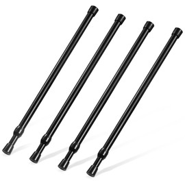 Tension Rod 16 to 28 Inch, Goowin Small Tension Rod, 5/8" Diameter No Drilling Expandable Short Tension Rods Spring Rods, Tension Rods for Closet, Cupboard, Hanging Clothes, 4 Pack, Black