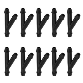 EMSea 10pcs Windshield Washer Hose Connector 3 Ways Y Type Windscreen Wiper Hose Adapter Replacement Kit Fluid Pipe Tubing Fittings Fit for Most Car Black