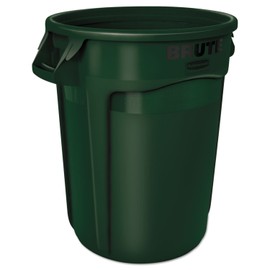 Brute Rubbermaid Round Container - 32-Gallon Capacity - Green - Green