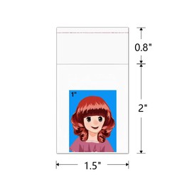 Tiny Clear Resealable Cello Bags - 1.5x2'' 300pcs Self Sealing Adhesive Poly Bags for Candy, Jewelry, Beads, Earrings, Necklaces, Board Games, Seeds