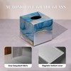 Timetrace Glass Tissue Box Cover Square-Marble Pattern Decorative Tissue Holder