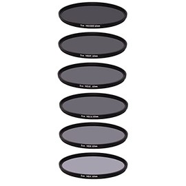 ICE 62mm 6 ND Filter Set Slim ND1000 ND64 ND32 ND16 ND8 ND4 Neutral Density 10, 6, 5, 4, 3, 2 Stop Optical Glass 62
