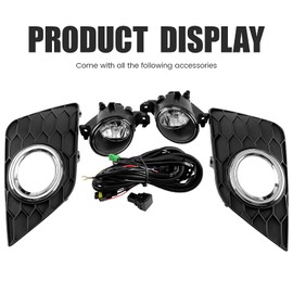 DLAA Fog Lights For Nissan Sentra/Sylphy 2016 2017 2018 2019 Front Fog Lamps Kit Car Styling Spot Light With Cables and Switch, Clear Lens - 1 Pair
