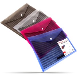 Office Depot Sobres de Plástico Tamaño Carta 4 Piezas Varios Colores