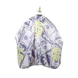 Salon Hair Cutting Cape for Stylist, Extra Large 66" x 56" Professional Barber Cape for Adults & Kids, Lightweight Polyester, Water-Resistant & Easy to Clean (Dollars Pattern 3)