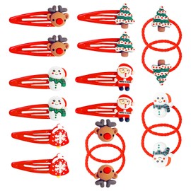 Pack of 16 Children's Christmas Hair Clips Christmas Hair Accessories Hair Clips Christmas for Children Girls Christmas Decorations Christmas Gifts