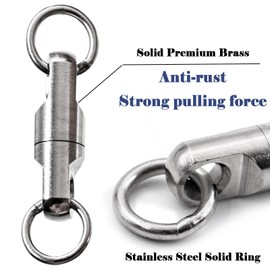 FishTrip Heavy Duty Swivels Fishing Tackle, 10pcs Big Game Bullet Swivels Saltwater for Surf Fishing Sea Catfish (Size 8