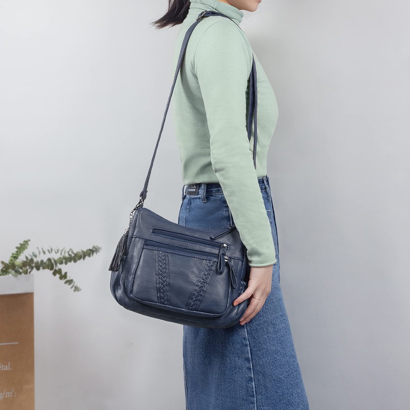 VOLGANIK ROCK Crossbody Bag for Women with Tassel Ladies Soft