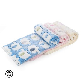 Pet Soft 1 Pack 3 Blankets Dog Blankets Small - Fluffy Cats Dogs Blankets for Small Dogs, Cute Print Pet Throw Puppy Cozy Blankets 3 Pack (Elephant, 3S)