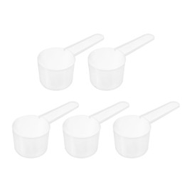 uxcell 5Pcs Plastic Measuring Spoons 30g/60ml Table Spoon Powder Scoops Spoon for Measuring Coffee Protein Powder Spices, Clear