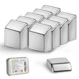 UTOMAG Pack of 10 Neodymium Magnets 10 x 10 x 4 mm Square Extra Strong, Neodymium Click Magnet But Easy to Remove, Slanted Shaped Force Magnets for Whiteboard, Fridge, Photos, Crafts