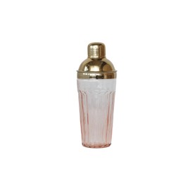Creative Co-Op 20 oz. Glass Cocktail Shaker, Pink and Gold