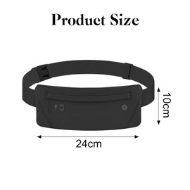 Running Waist Belt for Phone Bag Fanny Pack with Adjustable Elastic Strap for Women Men Running and Outdoor Activities (Black)