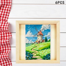 Vaveren 6Pcs Wooden Panel Boards,20cm Unfinished Wood Canvas Panels for Arts Use with Oils Acrylics Watercolor Party DIY Art Projects