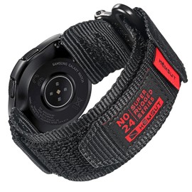 HEMSUT Wide Nylon Hook & Loop Watch Band with Metal Buckle, Quick Release 20mm/22mm for Outdoor Sports Smartwatches