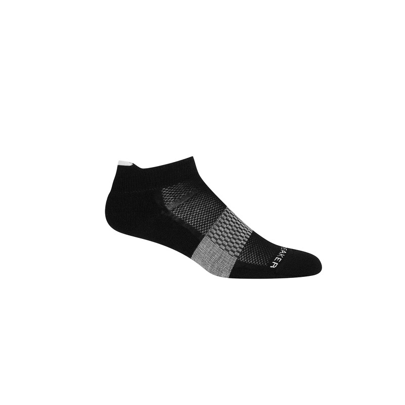 Icebreaker Merino Women's Multisport Light Cushion Micro Sock, Black/Snow/Metro Heather,
