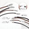 RWQIAN Mens Leather Necklace Cord Brown 76cm with Stainless Steel