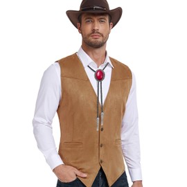 AZORA Natural Stone Bolo Tie Western Cowboy Big Stone Red Carnelian Bola Tie Wedding Bolo Necktie for Men Women