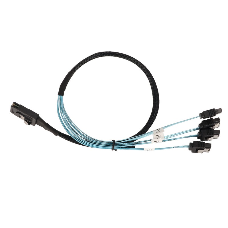 Mini SAS to 4 SATA Cable 7Pin 12Gbps Tinplated Copper