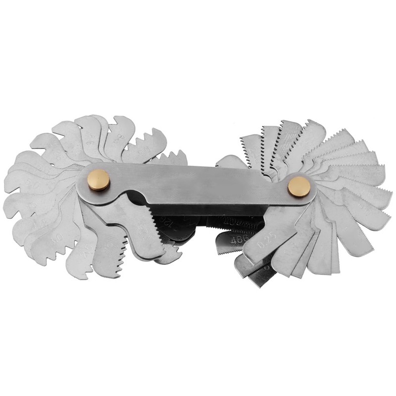 1pc Screw Thread Pitch Gauge of 52 Leaves 2pcs 60°+1pc