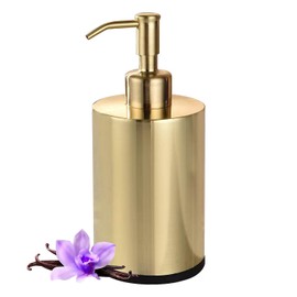 Gold Kitchen Soap Dispenser,Gold Dish Soap Dispenser for Kitchen Sink,Anti Rust Gold Soap Dispenser, Stainless Steel Bathroom Soap Dispenser,Refillable Liquid Soap Dispenser with 15OZ Bottle