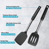 2 Pack Spatulas, Solid & Slotted Silicone Spatula Set, Stainless