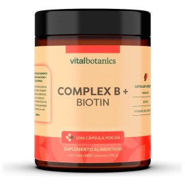 ⚡🧠 Complejo B | Vitaminas B1, B2, B3, B5, B12 | 200 Cápsulas | VitalBotanics | Energía, Metabolismo & Bienestar 🌟
