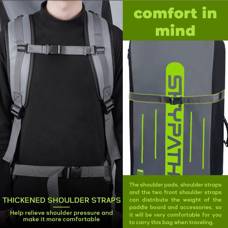 SkyPath iSUP Bag, Paddle board Backpack Bag, Travel Carrying Backpack,