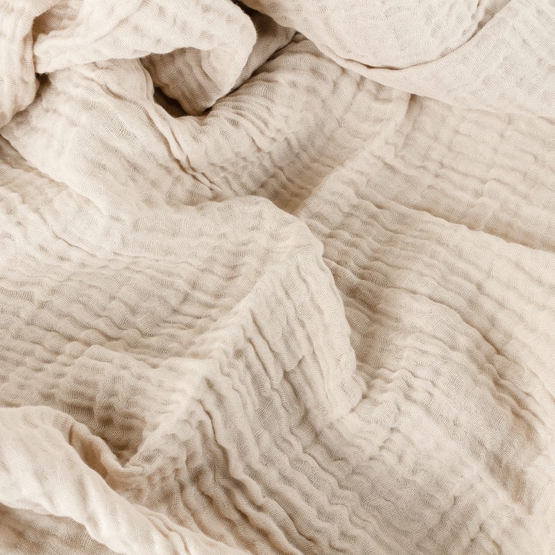 Yard Lark Crinkle Cotton Throw, Natural, 130 x 180cm