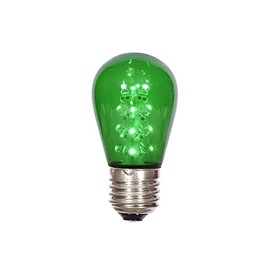 Vickerman 687208-1 watt 130 volt S14 Medium Screw Green Transparent LED (5 pack) Christmas Light Bulbs (XS14P04-5)