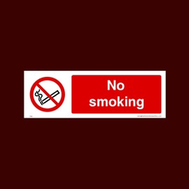 No Smoking Plastic Sign with 4 Pre-Drilled Holes (PS6) - No Smoking, Building, Counter, Bar, Premises, Law, Naked Lights