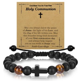 First Communion Gifts, Adjustable Cross Bracelet With Card, Confirmation Gifts For Men, Rosary Bracelet For Men, Baptism Gifts, First Holy Communion Gifts For Men, Christian Gifts