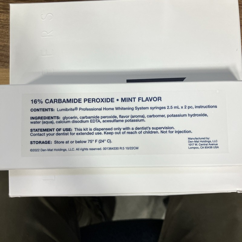 LumiBrite 16% Carbamide Peroxide Teeth Whitening Gel - Mint -
