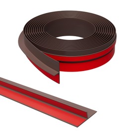 Elvone T-Shaped Door Draft Stopper, 1.97 in x 20 Ft Silicone Seal Strip for Windows Gaps, Weather Stripping Seal Strip Shower Sweep, Brown