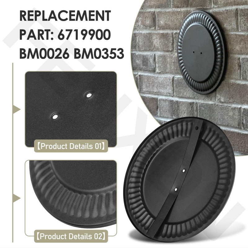 FENXDN 2 Pack 6719900 Adjustable Replacement Furnace Flue Hole Cover,