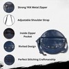 Genuine Italian Leather Boho Studded Round Crossbody Sling Bag -