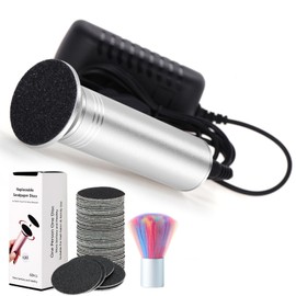 Elektrische Fußraspel, professionell, elektrisch, leistungsstark, gegen Hornhaut, elektrischer Fußabzieher, Pediküre, Feile, Füße, mehrere Geschwindigkeitsstufen verstellbar (02 Silber)