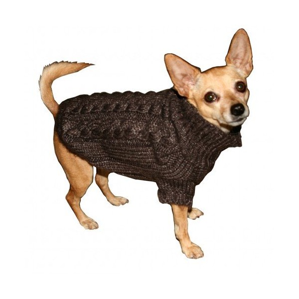 Hip Doggie HD 7ACB M Angora Cable Knit Sweater – JUMPER, M, braun