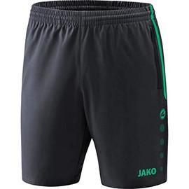 JAKO Unisex Youth Konkurrence 2.0 Shorts, Anthracite/Turquoise, 128 EU