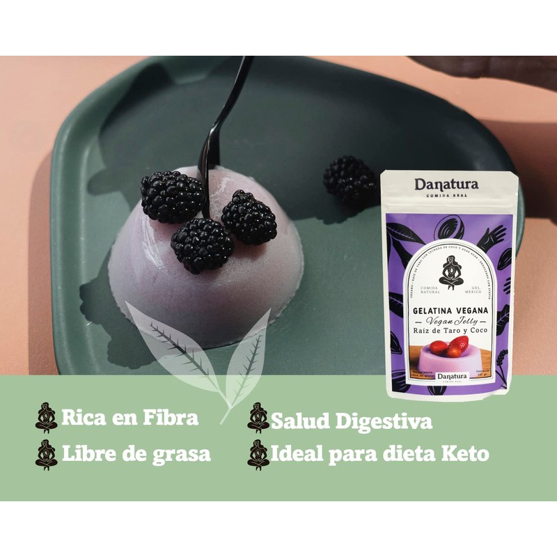 Gelatina Vegana con Agar Agar Coco y Taro