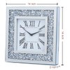 CUYOU Decor Crushed Diamond Mirror Wall Clock with Crystal Decorations